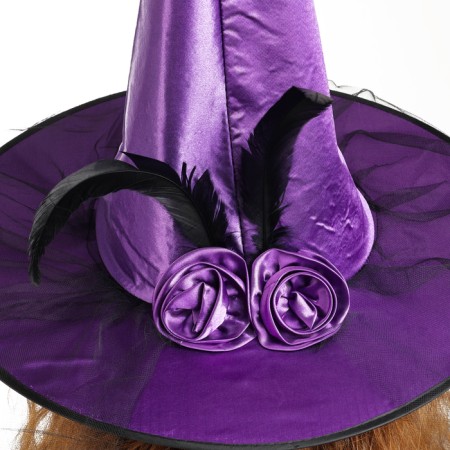 Carnival hat "Witch", with a veil, rr. 56-58, lilac color-4