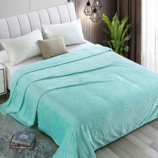 Flora Palace 150x200cm, aquamarine, Velsoft 280g/m, PE100%