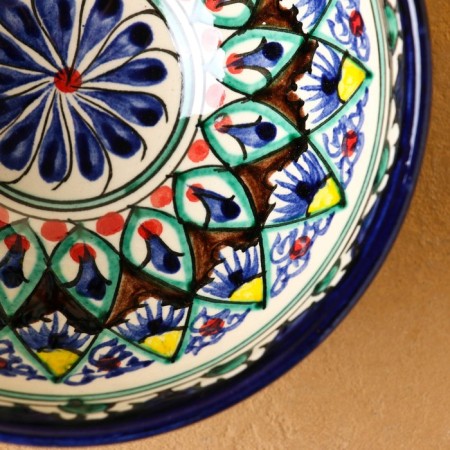 Rishtan ceramics "flowers" 15 cm, small, blue-11