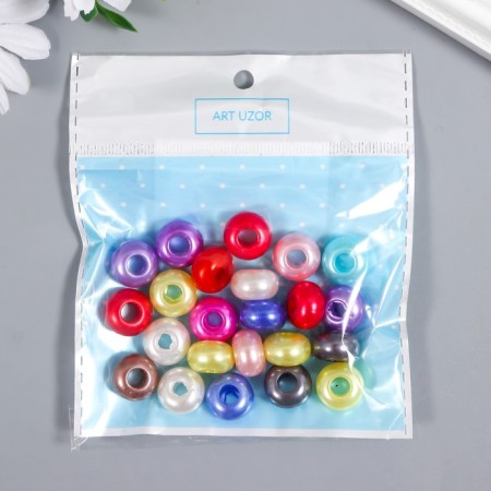 Beads for creativity Plastic "Ring Metallic" Color Gloss 20 grams 0.9x1.4x1.4 cm-2