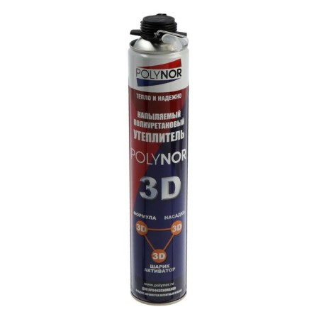 Polyurethane insulation Polynor 3D, for a gun, all -season, 890 ml