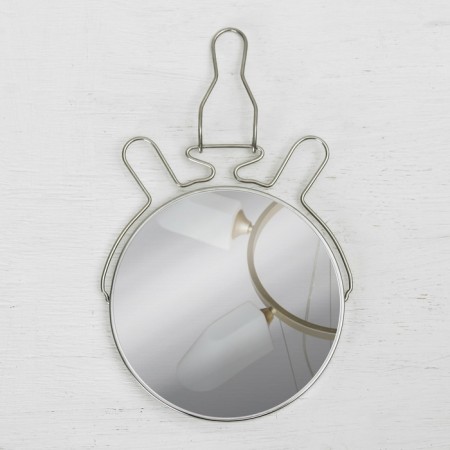 The desktop mirror is a suspended “circle”, bilateral, with an increase, D mirror surface 14 cm, silver color-3