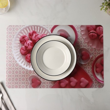 Serving napkin on the table "Pink Dessert", 42 × 27 cm, pink color-4
