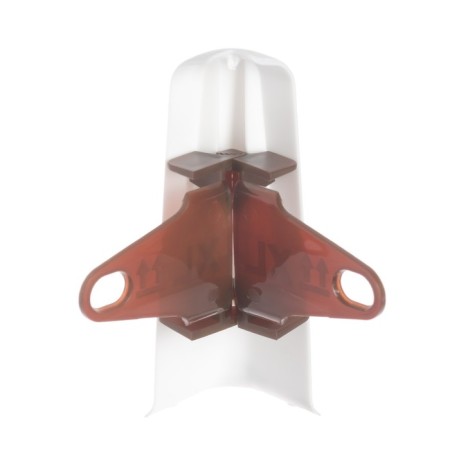 Outdoor angle (external) with fasteners for skirting board 85mm "decoration", 001 white-2