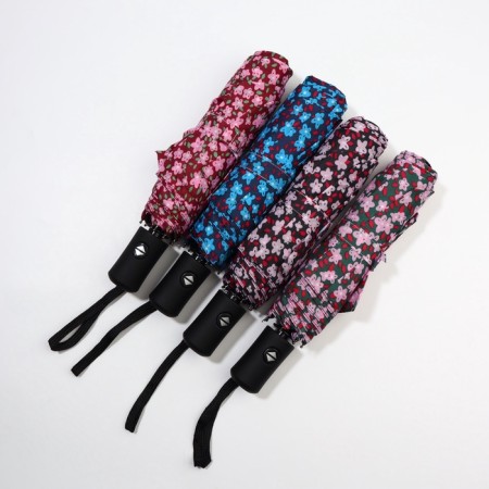 Automatic “Flowers” ​​umbrella, 3 additions, 8 spokes, r = 47/55 cm, d = 110 cm, color mix-3