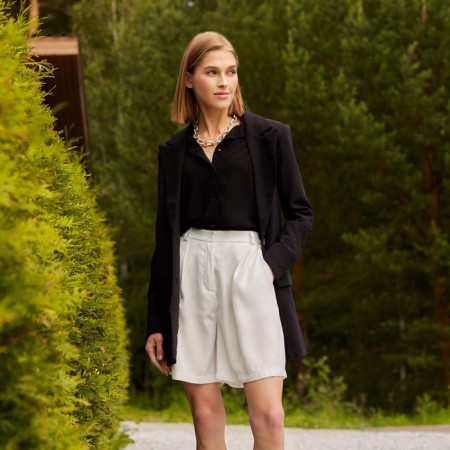 Women's shirt Minaku: Green Trend, Black Color, size 48-2