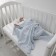 Knitted blanket, size 100x140 cm, blue color