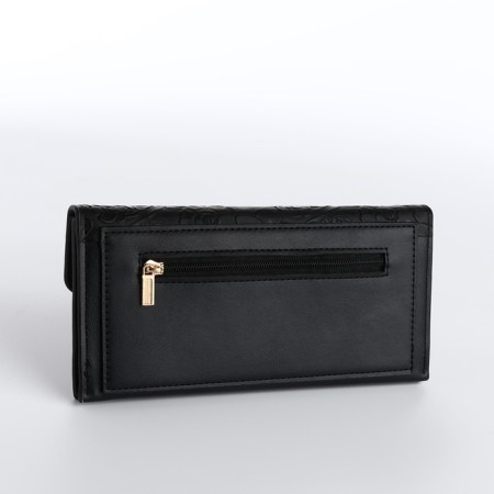 Women's wallet on the button, black color-1