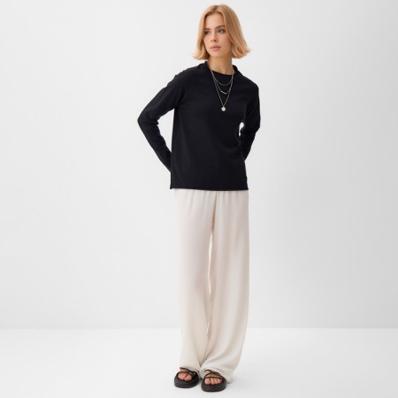 Jumper (Longsliv) Women's Minaku: Minaku: Basic Line Collection, Black Black Rr. 52-2