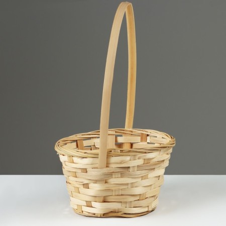 Wicker basket, D19 x 9.5 x 32cm, bamboo-2