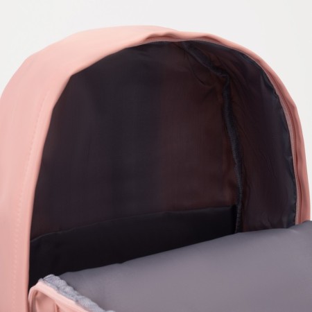 A backpack with a zipper, an outer pocket, 2 side pockets, pink color-5