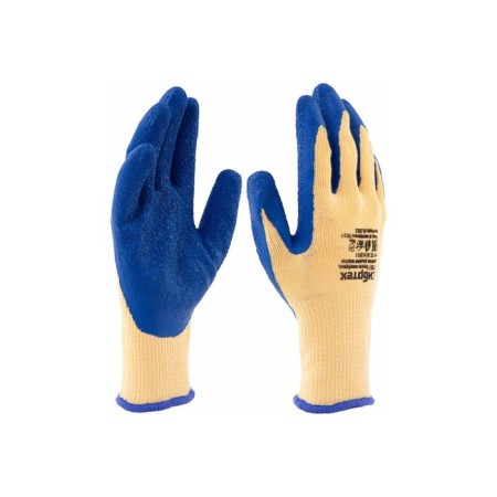 Gloves polyester workers, latex embossed coating, size 9, Sibrtekh