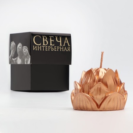 Figure candle "Lotus", 6.6x6.5 cm, bronze, in the box-3