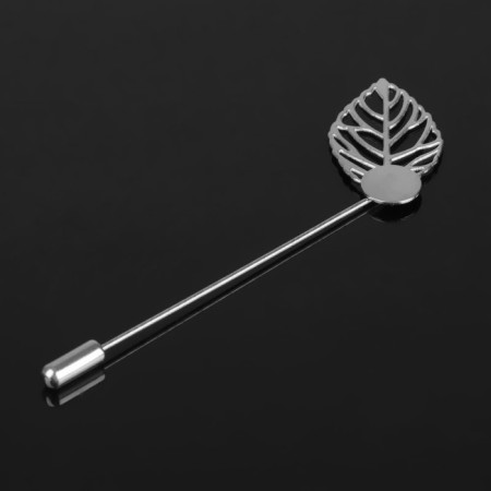 The base "brooch-og" with a sheet (set of 5 pcs.), L = 7 cm, site 0.9 cm, color silver color