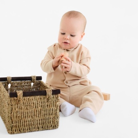 Set for a boy (shirt, trousers) minku beige color, height 74-80-3