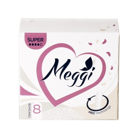 Hygienic tampons Meggi Super, 3 drops, 8 pcs