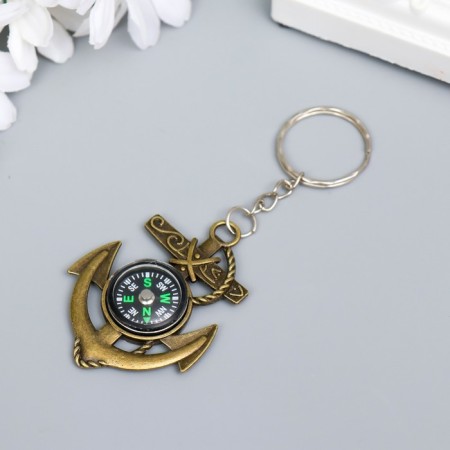 Metal keychain "Anchor with compass" 5.8x4x0.8 cm-1