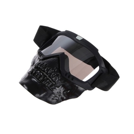Mask glasses for motor vehicles, collapsible, chrome visor, black color