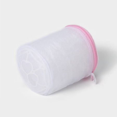 A bag for washing linen with a dilapid disc, 15 × 15 cm, small mesh, white color-4