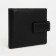 Men's purse on the button, a department for bills, for maps, for coins, black color