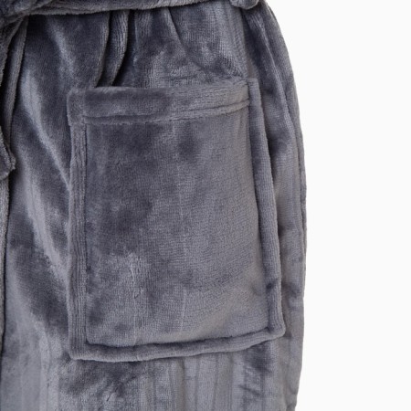 Unisex bathrobe Lovelife "Hygge" color gray, one size, microfiber, 100% p/e, 250 g/m2-6