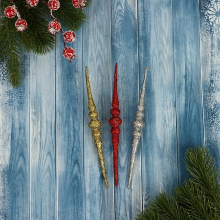 Jewelry decoration "Extraight icicle" (set 3 pcs) 1.5x15 cm, mix