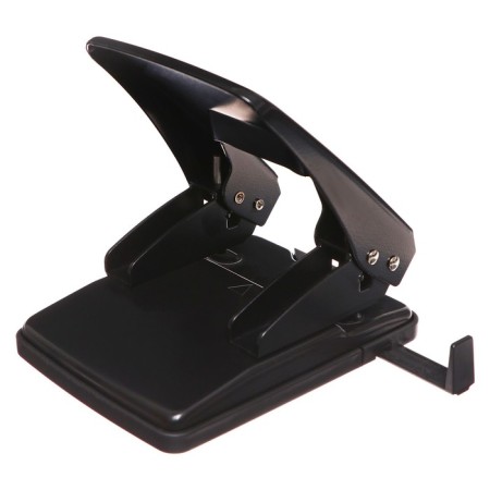 Metal hole punch 40 sheets, berlingo, with a ruler, black-4