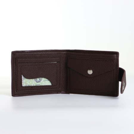 Male purse on a magnet, brown color-6
