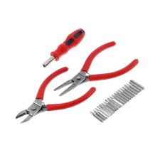 A set of Mini scrap instruments, pliers, sidewalls, a holder with a set of bit, 23 subjects
