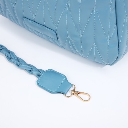 Bag Cross-Bodi with a zipper, blue color-8