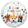 Foil ball 18 "Happy Birthday! Dog", Circle, in packaging