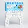 Stool "alphabet" folding, children, blue/white color