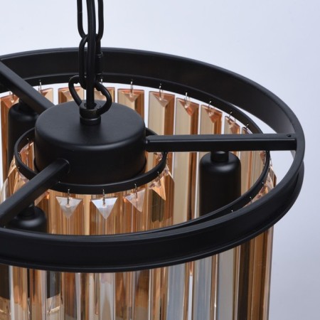 Goslar chandelier, 3x60W E14, black color, gold-4