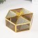 Casket Glass with a metal frame "Butterfly" hexagonant caramel 15.6x18x8.5 cm