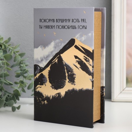 Сейф-книга дерево кожзам "Горы" 21х13х5 см-1