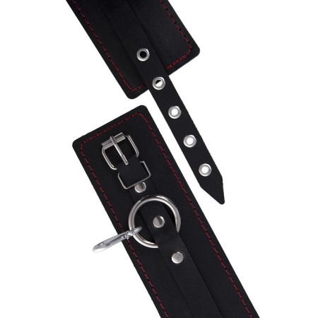 Bonding set 3 Pecado BDSM fixation points, genuine leather, black color-6