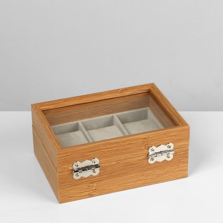 Catch stand, bracelets, wood, 3 places 16.5 × 11.8 × 7.5 cm, color gray color-5