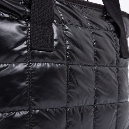 Soper bag with zipper, black color-3