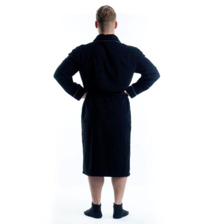 Tainted male bathrobe, size 56, black color-1