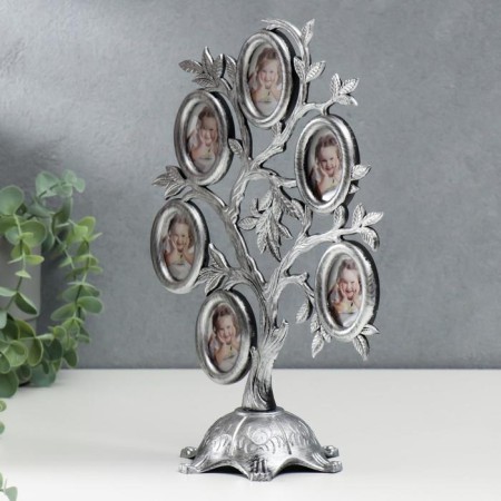 Photo frame in 6 photos "Family tree" silver 27 × 19 cm-1