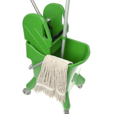 A bucket on wheels with universal spin, 31 l, green color-2