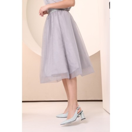 Women's skirt, size 52, gray color-10