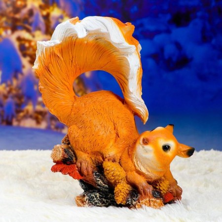 Garden figure "Squirrel with a fluffy tail" 15x27x32cm-3