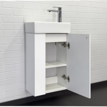 Comforty-Moillete Comfort “Asti-40, white gloss with a sink, 9140-3
