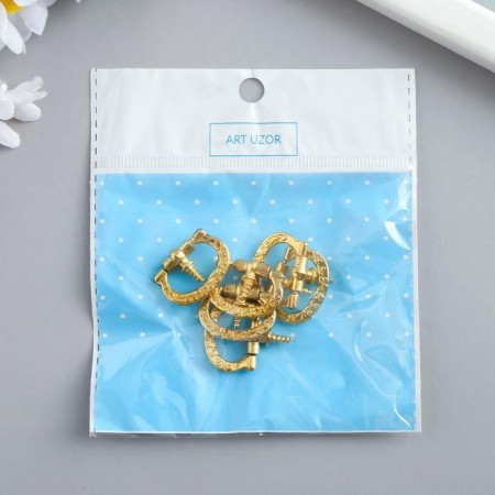 Handle for the casket metal "horseshoe" gold 2.6x2.4 cm-2