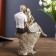 Polystone souvenir "In love pair on a brick hedge" 22x14.5x8 cm