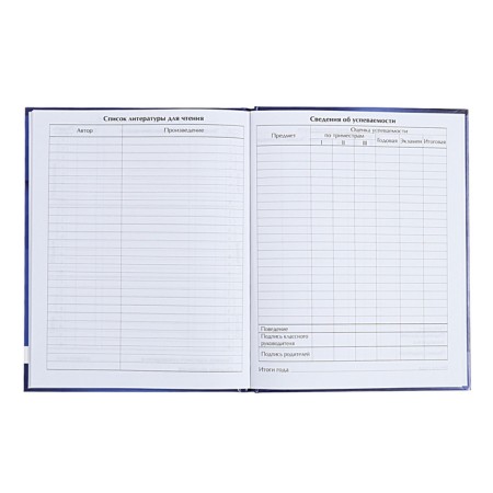 Universal diary for grades 1-11, "geometry (blue tone)", solid cover 7BC, glossy lamination, 40 sheets-7