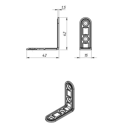 MK bracket, 42 x 42 mm, zinc coating-1