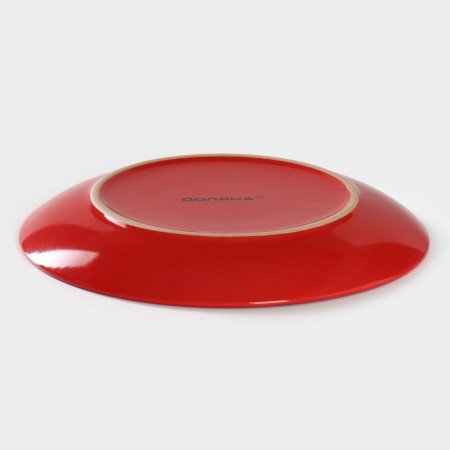 Plate ceramic dessert shade "red peas", d = 19 cm, red color-2