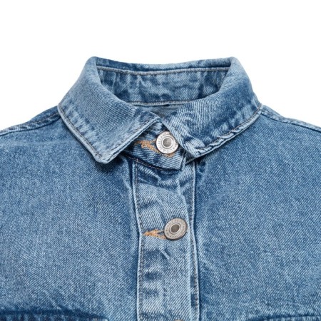 Denim shirt female, dark blue color, size S (42-44)-10